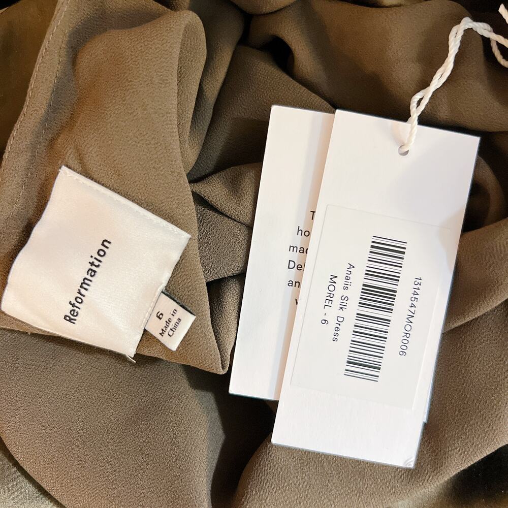Reformation Anaiis Silk Maxi Dress Morel Size 6 - Picture 7 of 10